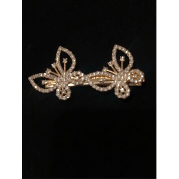 Hair Clips Set of 4 Pearls & Rhinestones Party Holidays - Picture 5 of 9